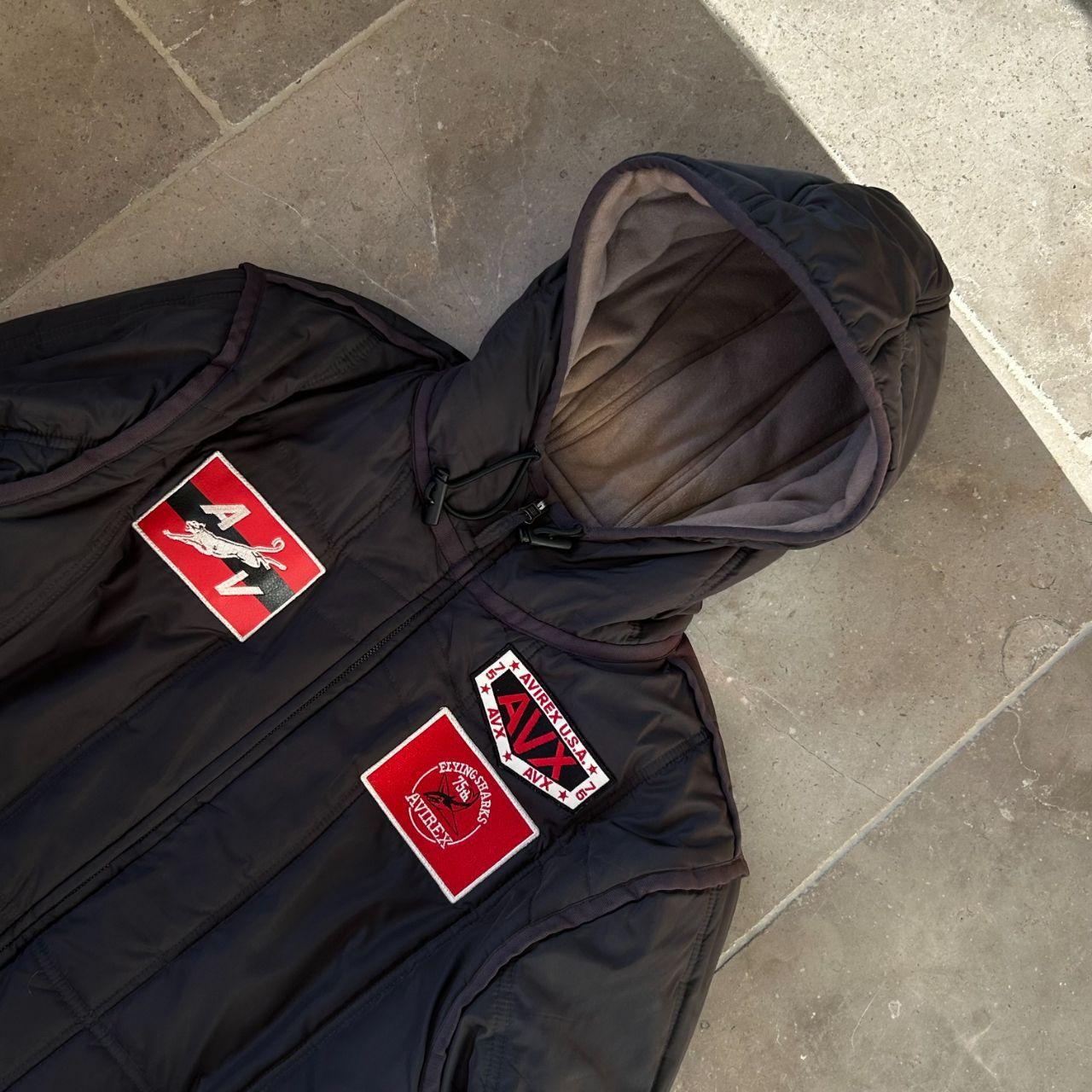 Vintage Avirex Zip Up Puffer Bomber Jacket Black M