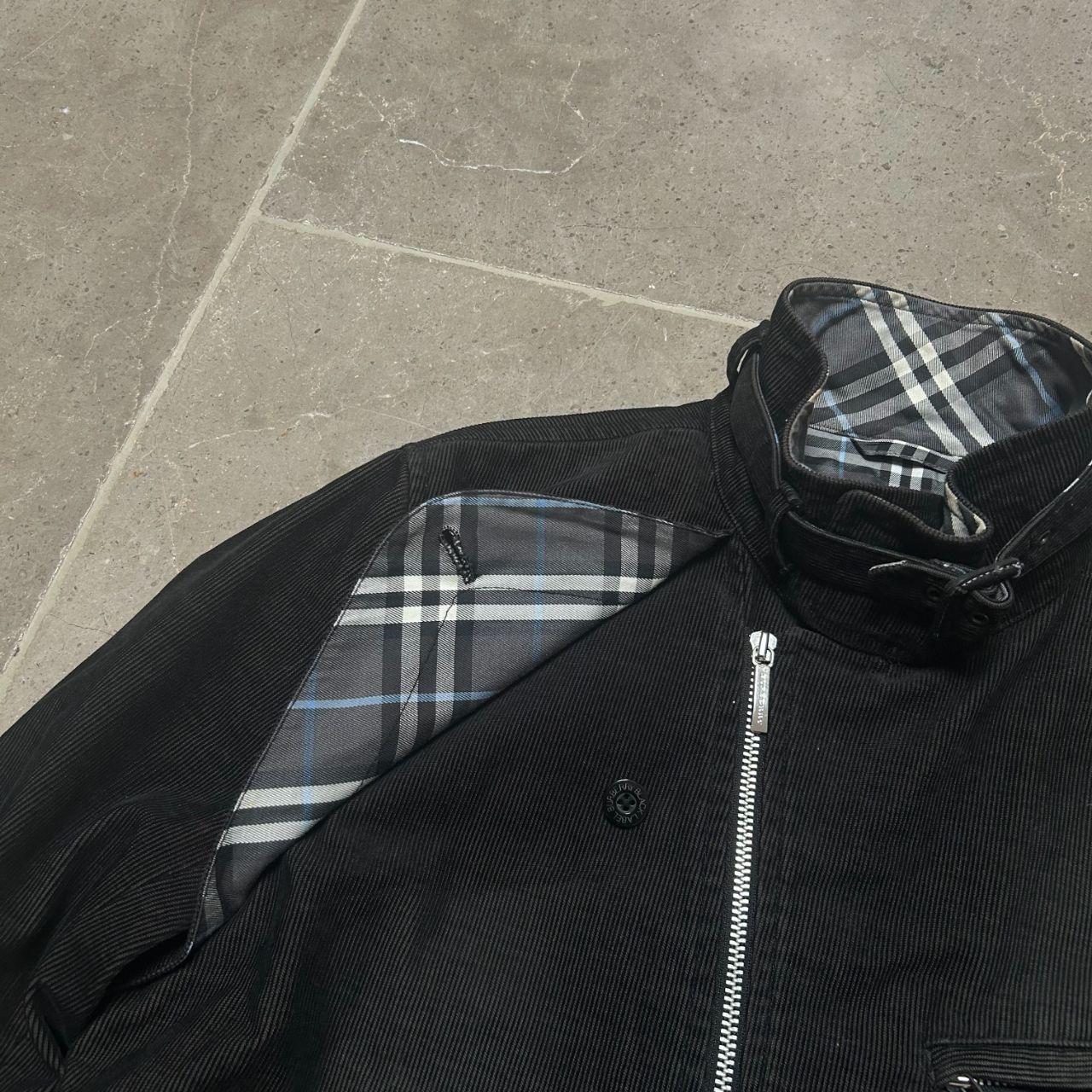 Burberry Black Label Asymmetrical Zip Corduroy Riders Jacket M