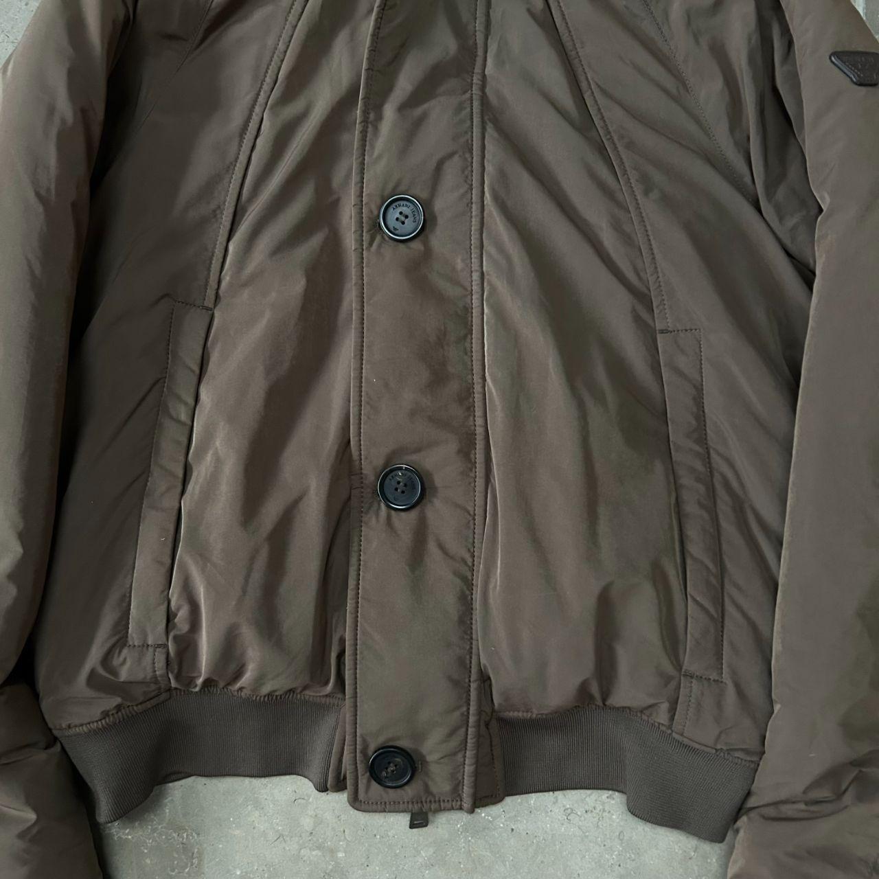 Armani Jeans Puffer Bomber Jacket Brown S