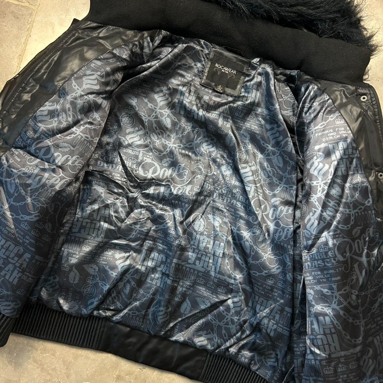 Vintage Rocawear Fur Hooded Puffer Jacket Size M