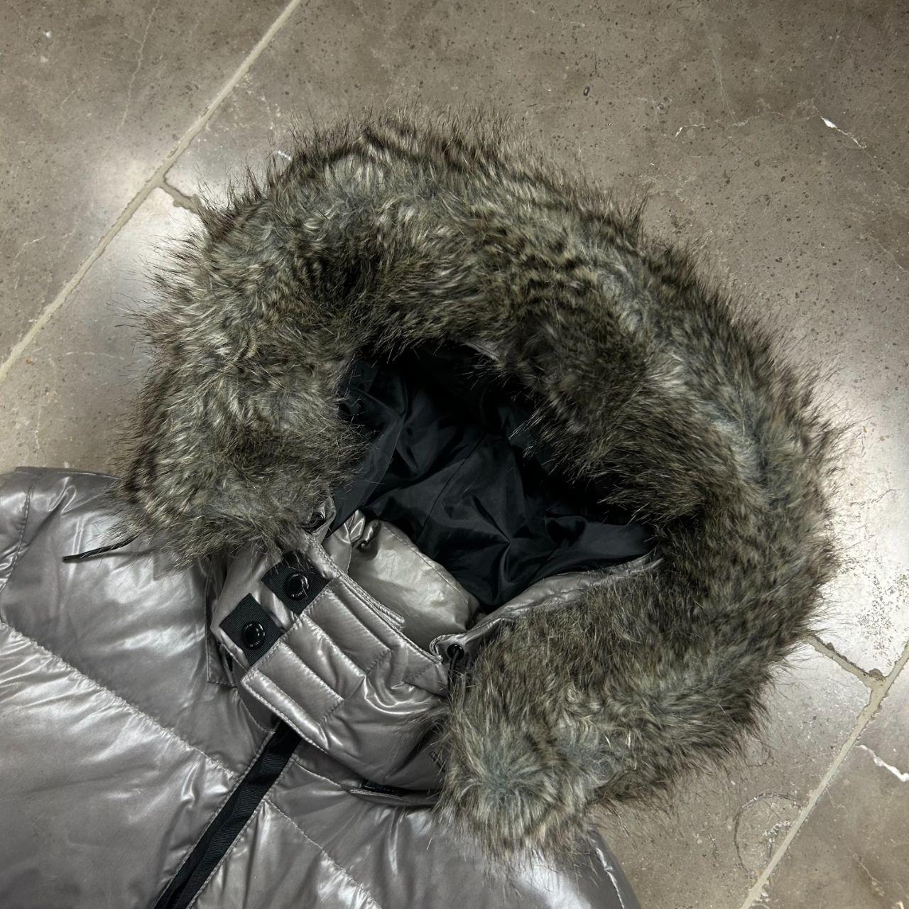 Armani Exchange Fur Hood Puffer Jacket Grey XL