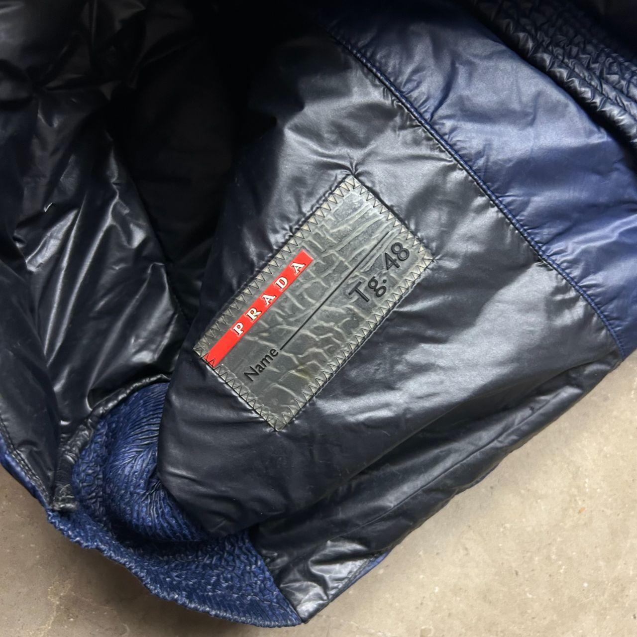 Mens Prada Milano Biker Down Puffer Jacket Navy M