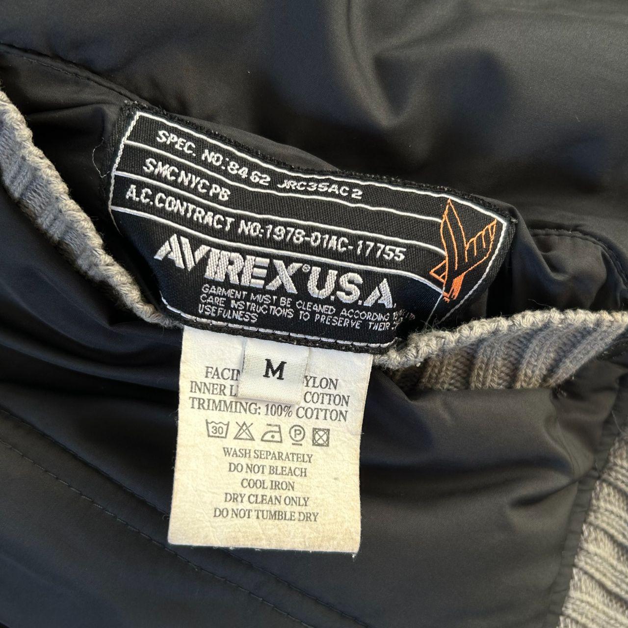 Vintage Avirex Zip Up Puffer Bomber Jacket Black M