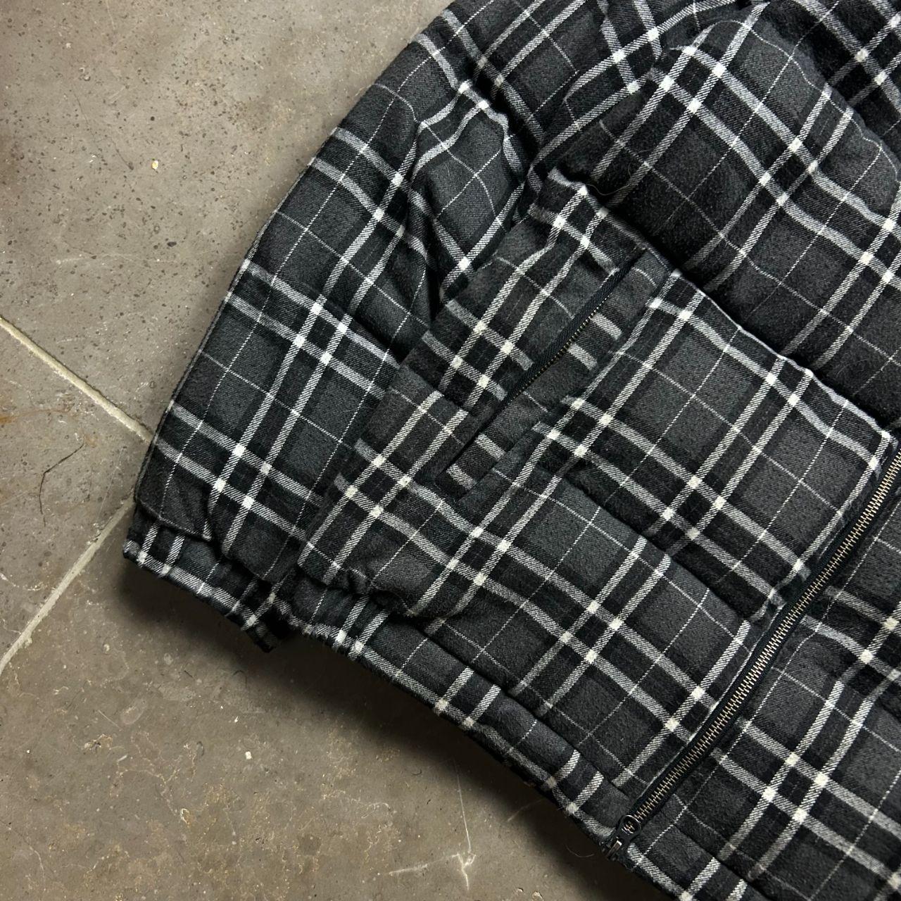 Mens Armani EA7 Plaid Fur Hood Puffer Jacket L