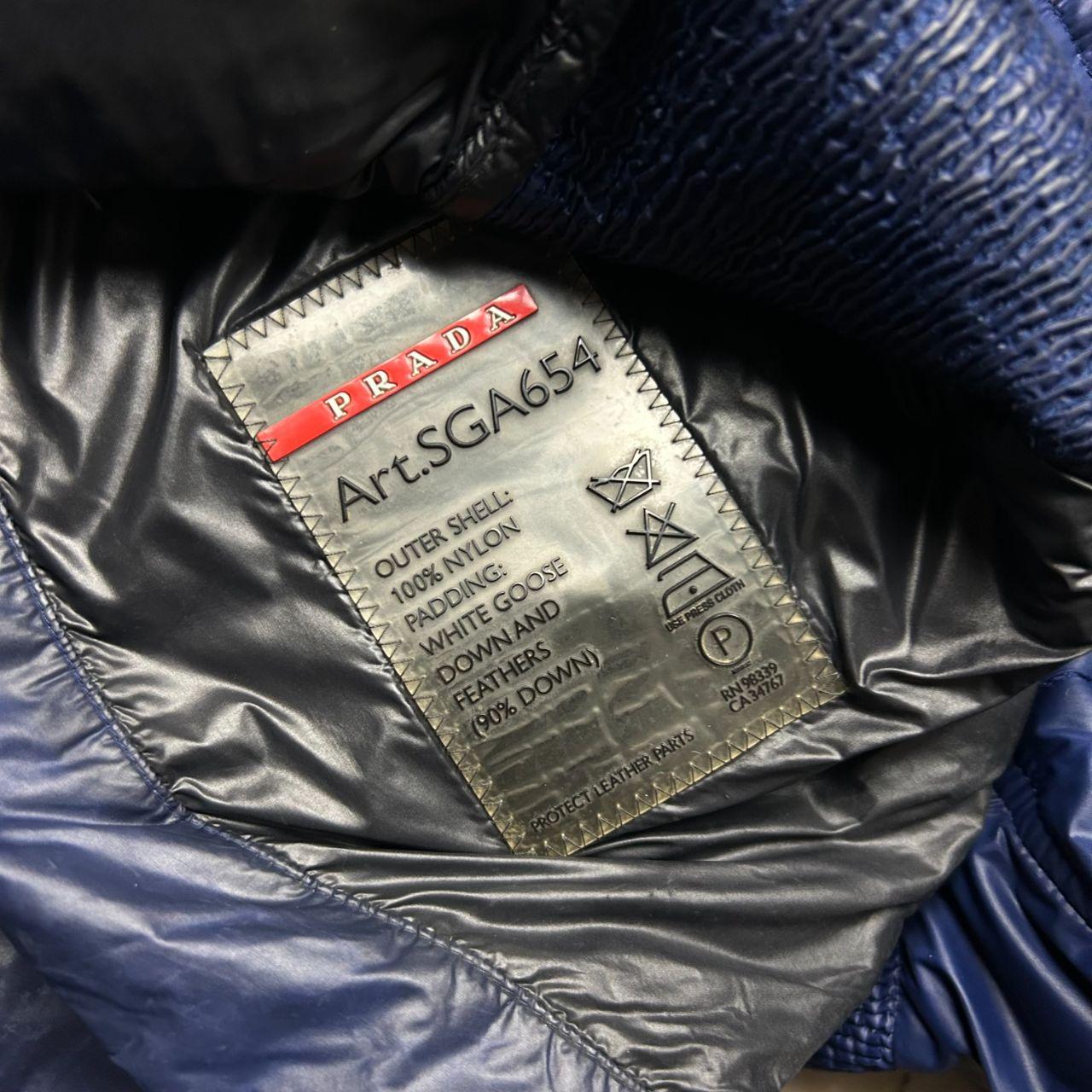 Mens Prada Milano Biker Down Puffer Jacket Navy M