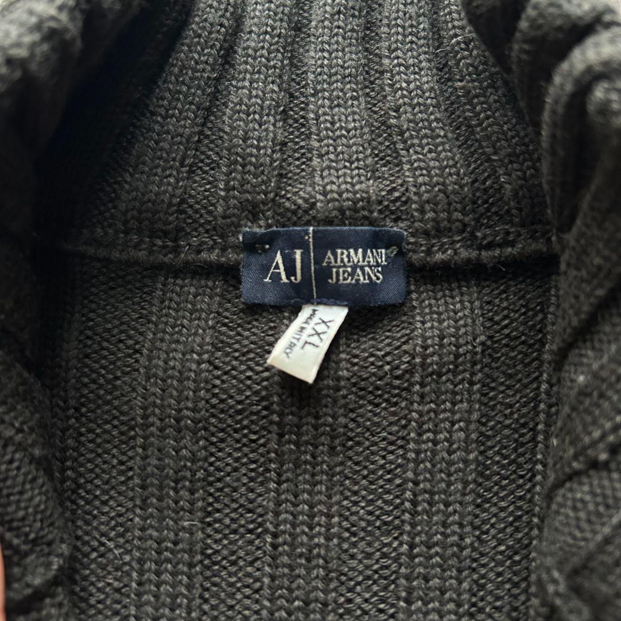 Mens Armani Jeans Ribbed Knitted Quarter Zip Jumper