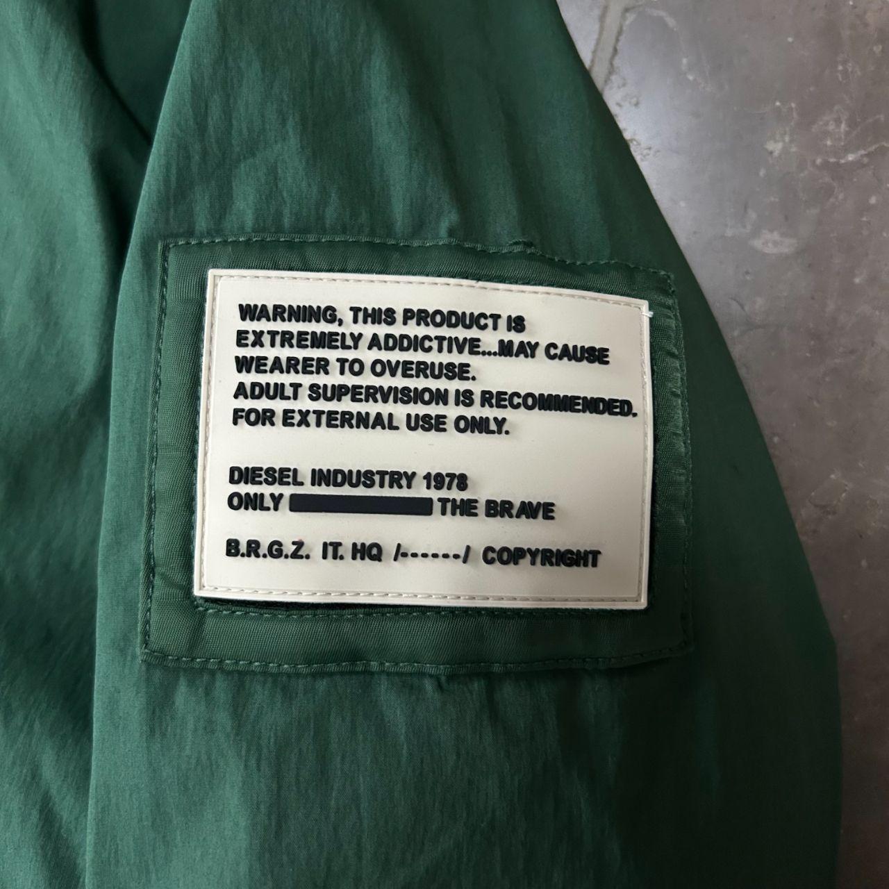 Mens Diesel Burkisk Puffer Bomber Fur Hood Jacket Green S